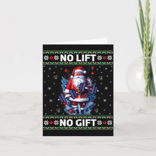 Grappige Spier Santa die een Horrortrend Kersttrui Kaart