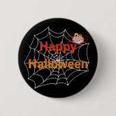 Grappige spin op Halloween Web Ronde Button 5,7 Cm (Voorkant)