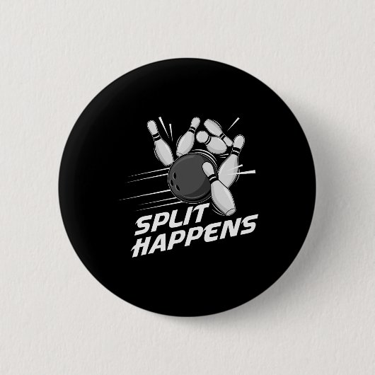 Grappige Split Gebeurt Bowling Team Bowling Ploeg Ronde Button 5,7 Cm (Voorkant)