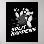Grappige Split Gebeurt Bowling Team Bowling Squad Poster (Voorkant)