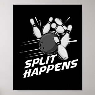 Grappige Split Gebeurt Bowling Team Bowling Squad Poster