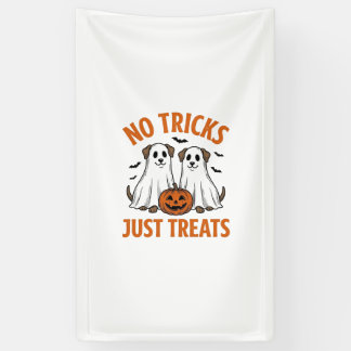 Grappige Spook Hond Halloween Geen Streken Alleen  Spandoek