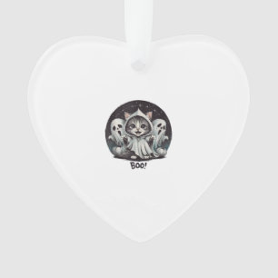 Grappige Spookkat Boe Halloween Dier Spook Kitty T Ornament