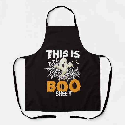 Grappige spookwoordspeling Dit is Boo Sheet Schort (Voorkant)