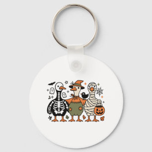 Grappige Spooky Halloween Gekke-Goose Ghost Treat  Sleutelhanger