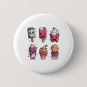 Grappige Spooky Horror Halloween Ice Cream Summer Ronde Button 5,7 Cm