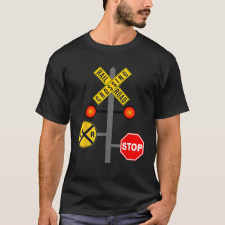 Grappige Spoorweg Oversteken Teken Gift Voor Manne T-shirt