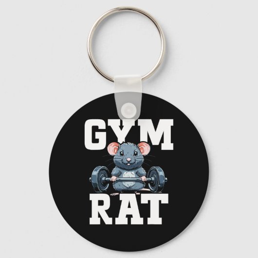 Grappige Sport Gym Rat Fitness Bodybuilding Sleutelhanger (Voorkant)