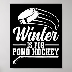 Grappige sport vijverhockeyspeler poster