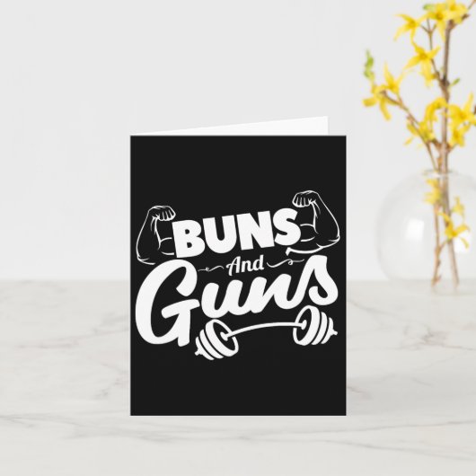 Grappige sportschool fitness broodjes en Pistolen Kaart (Gele Bloem)