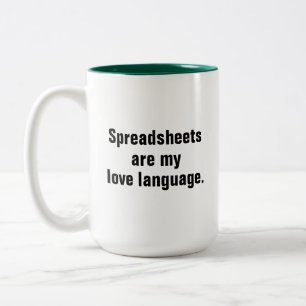 Grappige Spreadsheets Zijn Mijn Liefdestaal Tweekleurige Koffiemok