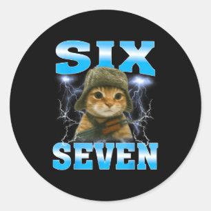Grappige spreuk 67 Katten Buikpijn Overlevende Kat Ronde Sticker