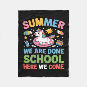 Grappige spreuk eerste schooldag eenhoorn liefhebb fleece deken