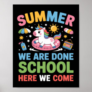 Grappige spreuk eerste schooldag eenhoorn liefhebb poster