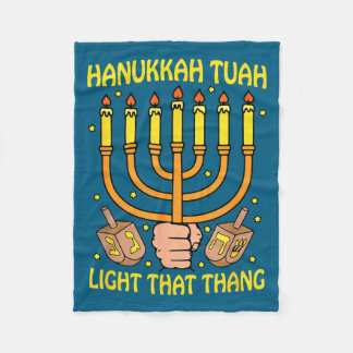 Grappige spreuk Hanukkah Tuah Licht Dat Ding Ontwe Fleece Deken