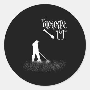 Grappige spreuk Ik Graaf Het - Metaaldetector, Hob Ronde Sticker