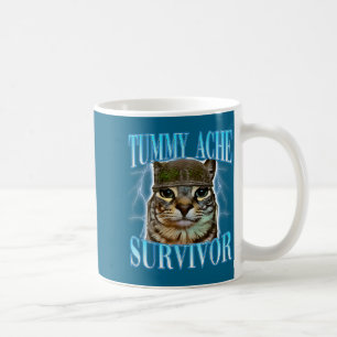 Grappige spreuk katten buikpijn overlevende kat me koffiemok