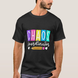 Grappige spreuk leraar huiswerk potlood chaos t-shirt