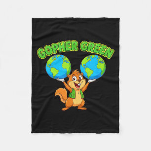 Grappige spreuk over Aarddag Gopher groene cartoon Fleece Deken