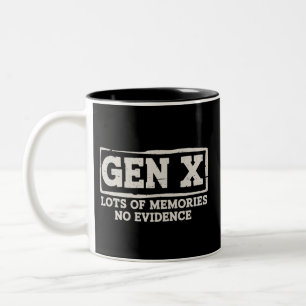 Grappige Spreuk Sarcasme Gen X Veel Herinneringen  Tweekleurige Koffiemok