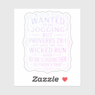 Grappige Spreuken 28:1 Hardlopen Humor Spreuk Sticker