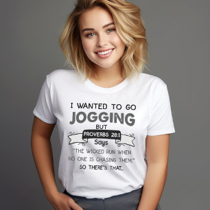 Grappige Spreuken 28:1 Jogging Shirt – Christelijk
