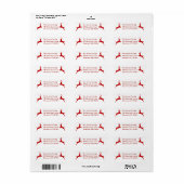 Grappige springende rode rendieren etiket (Full Sheet)