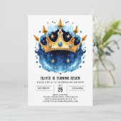 Grappige Sprookje Prins Kroon Verjaardag Kaart (Staand voorkant)