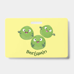 Grappige spruitjes groenten cartoon badge