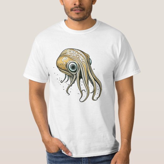 Grappige Squid Line Art T-shirt (Voorkant)