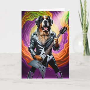 Grappige St. Bernard Rockster Kaart