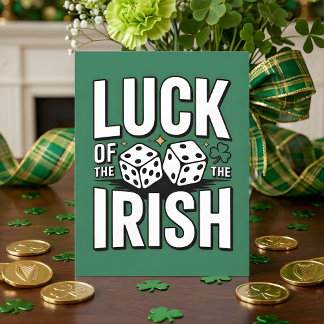 Grappige St. Patrick-dagen Lucky Dobbelstenen Feestdagenkaart