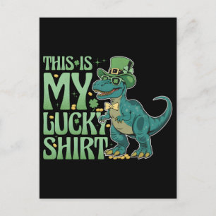 Grappige St. Patrick vakantie kabouter trex dinosa Feestdagenkaart