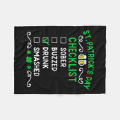 Grappige St. Patrick's Dag Checklist Dronken Fleece Deken (Voorkant (Horizontaal))