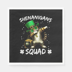 Grappige St. Patricks Dag Dabbing Kat St. Paddy Sh Servet