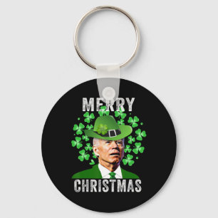Grappige St. Patricks Dag Joe Biden Verward Gelukk Sleutelhanger
