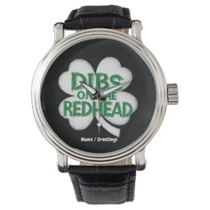Grappige St. Patrick's Day "Dibs op de roodharige" Horloge