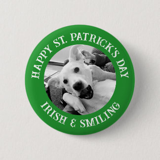 Grappige St. Patrick's Day Ierse en lachende hond Ronde Button 5,7 Cm