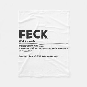 Grappige St. Patricks Day Ierse Feck Definitie Voo Fleece Deken