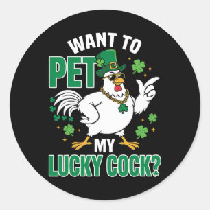 Grappige St. Patrick's Day Kip Wil Mijn Geluk Aaie Ronde Sticker