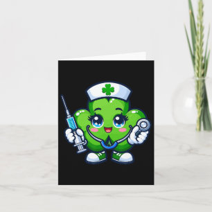 Grappige St Patrick's Day Shamrock Nurse Stethosco Kaart
