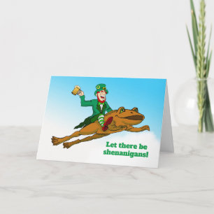 Grappige St. Patrick's Day Shenanigans Leprechaun Kaart