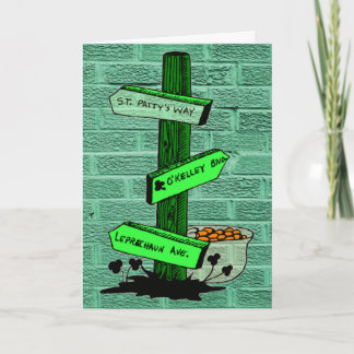 Grappige St. Patrick's Day Sign Post Kaart