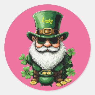 Grappige St. Patrick's Day Sticker met Leprechaun