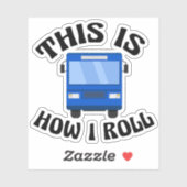 Grappige stadsbuschauffeur, zo rol ik mijn laptop sticker (Vel)