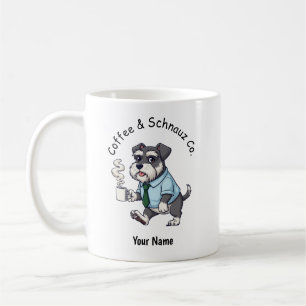 Grappige standaard schnauzer hond zakelijke pak ko koffiemok
