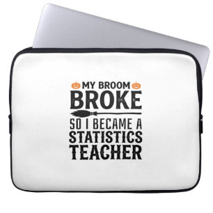 Grappige statistieken leraar Halloween citaat ontw Laptop Sleeve