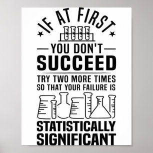Grappige statistieken wetenschap grap cadeau voor  poster