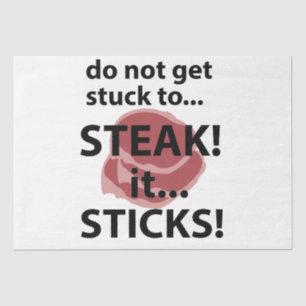 Grappige Steak Sticks Steak Tissuepapier