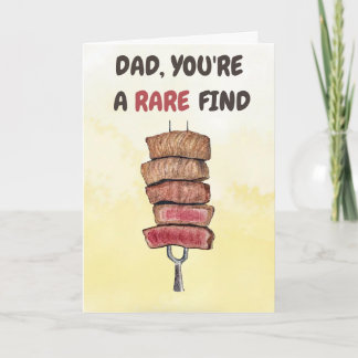 Grappige Steak Vaderdagkaart - Zeldzame Vader BBQ  Kaart
